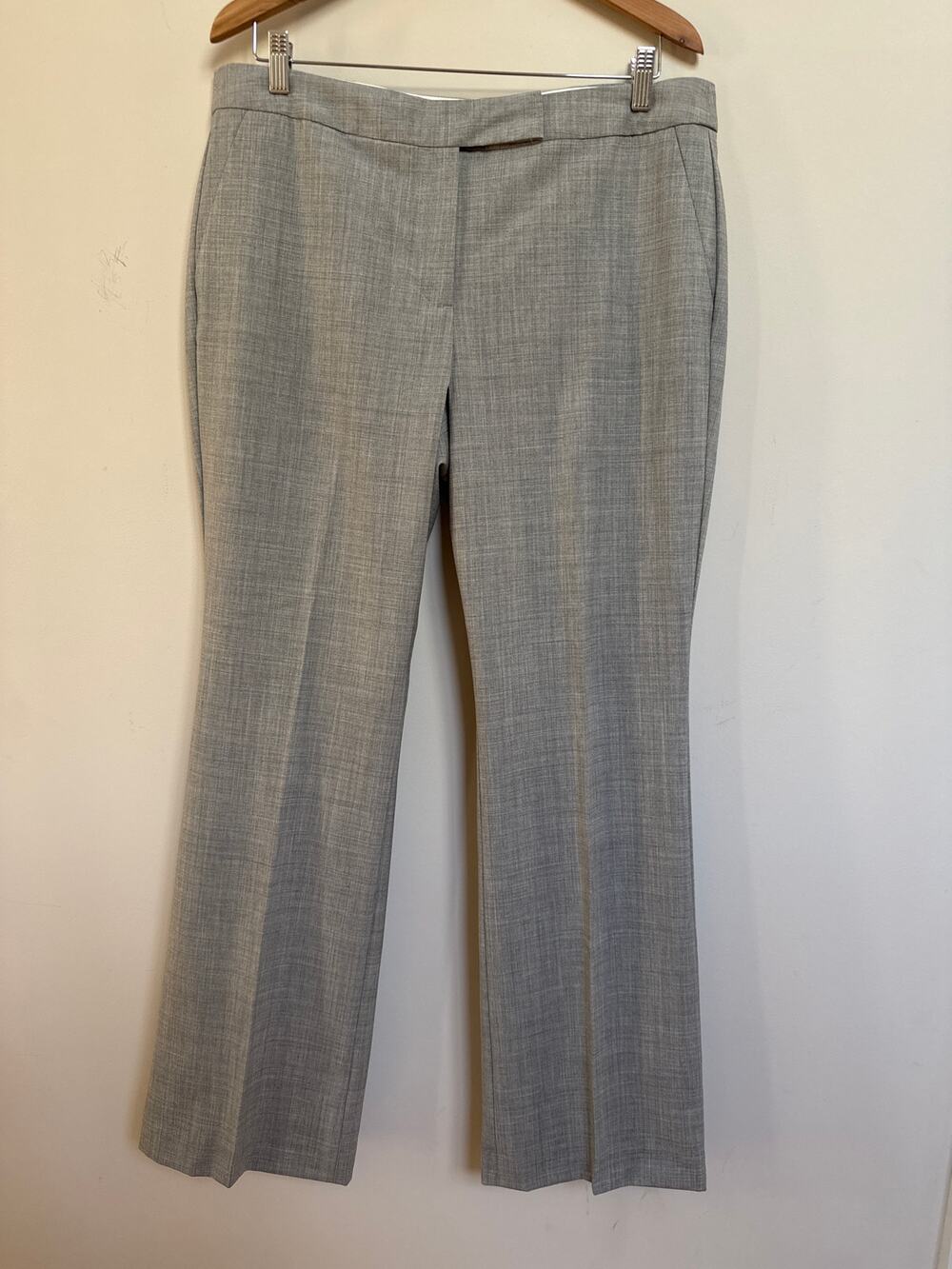 Talbots Signature Fit Pants Grey Size 14 Straight Leg Career Dress Business NWT